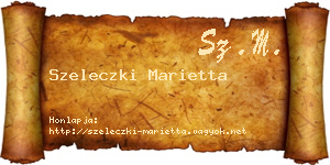 Szeleczki Marietta névjegykártya